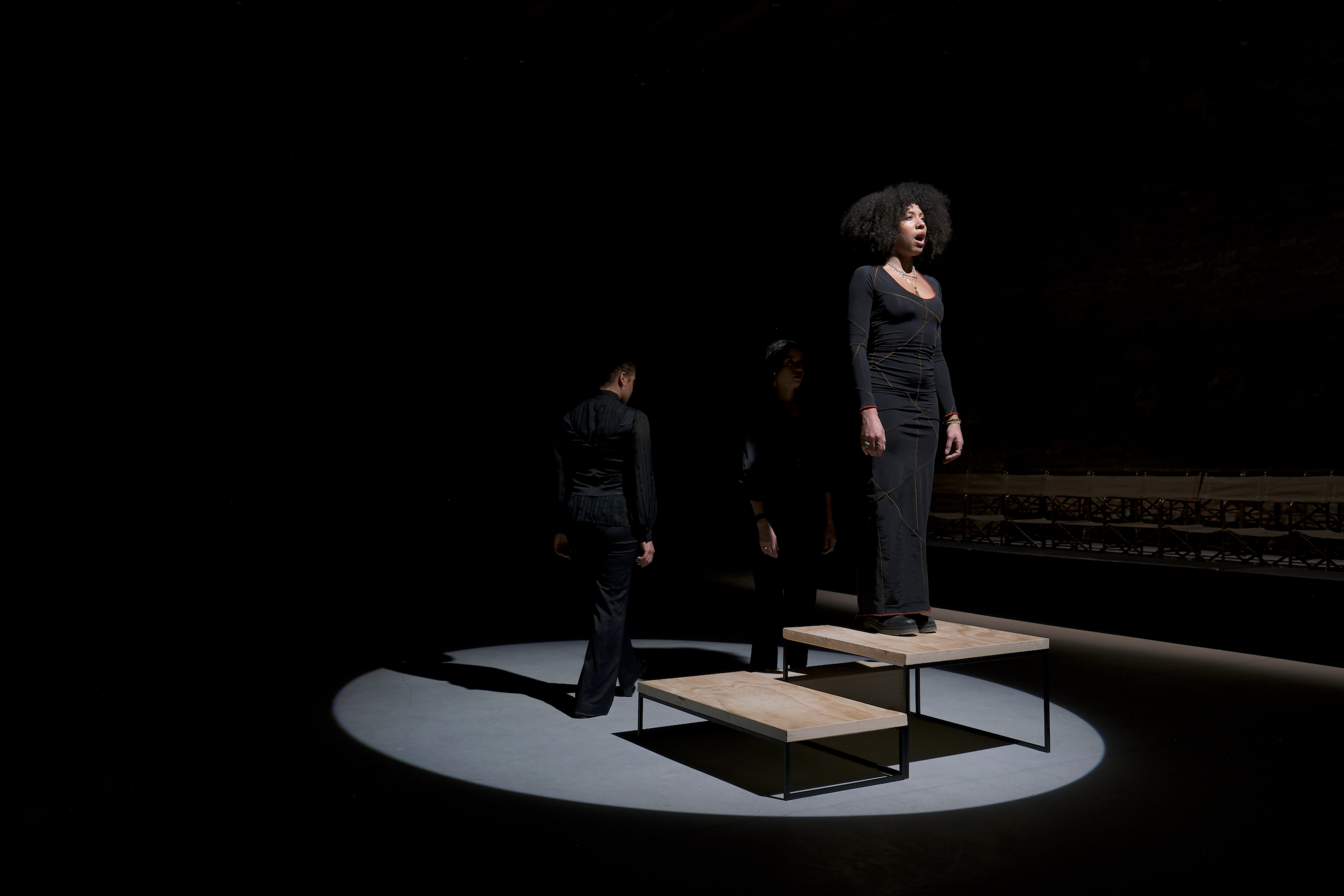 Gabrielle Goliath, Elegy - for two ancestors, 2024, performance, Sale d’Armi, Arsenale, Venice, photo by J Macdonald