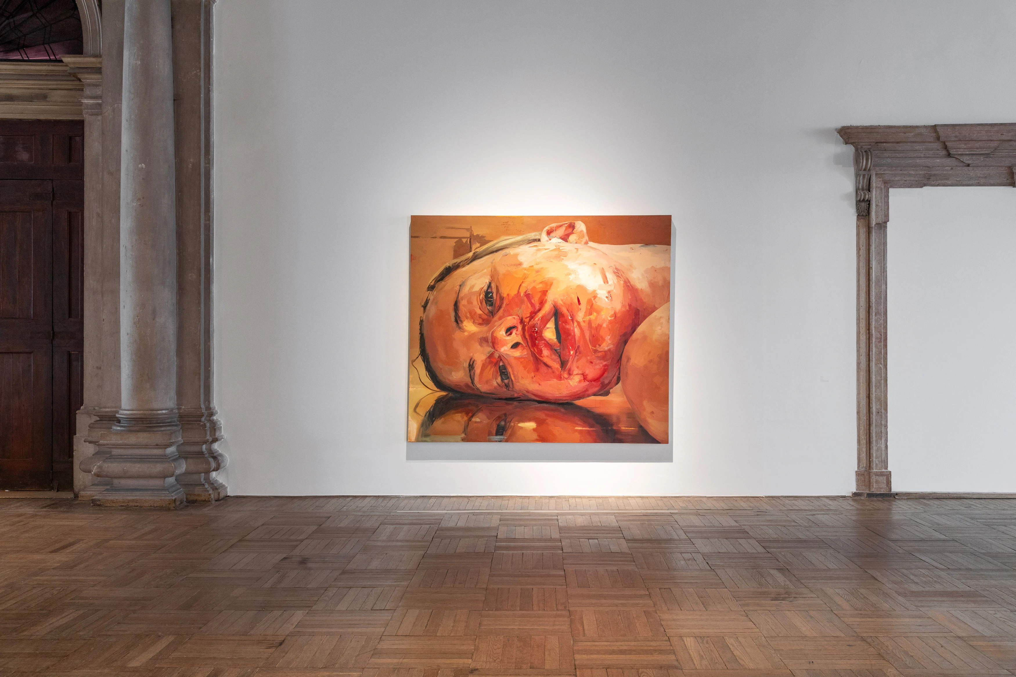 Jenny Saville large-scale figurative painting installation view at Ca' Pesaro Venice, photo by Irene Fanizza